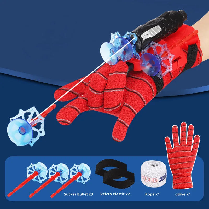 Movie Cosplay Launcher Spider Silk Glove Web Shooters Recoverable Wristband Halloween Prop Toys For Children